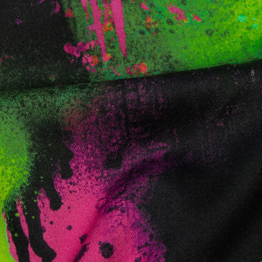 Mood Exclusive Green Street Art Splash Stretch Cotton Sateen - Joann Fabrics