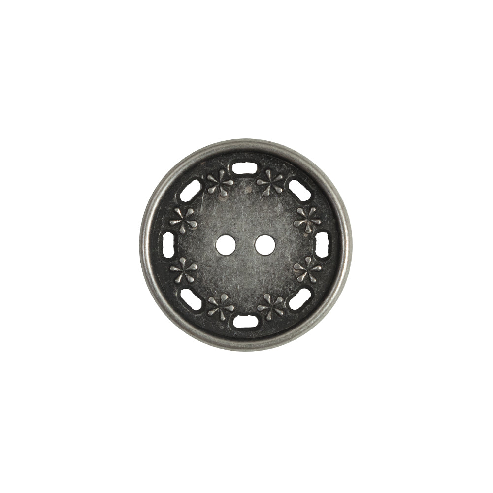 Antique Silver Floral Metal 2-Hole Button - 30L/19mm - Joann Fabrics