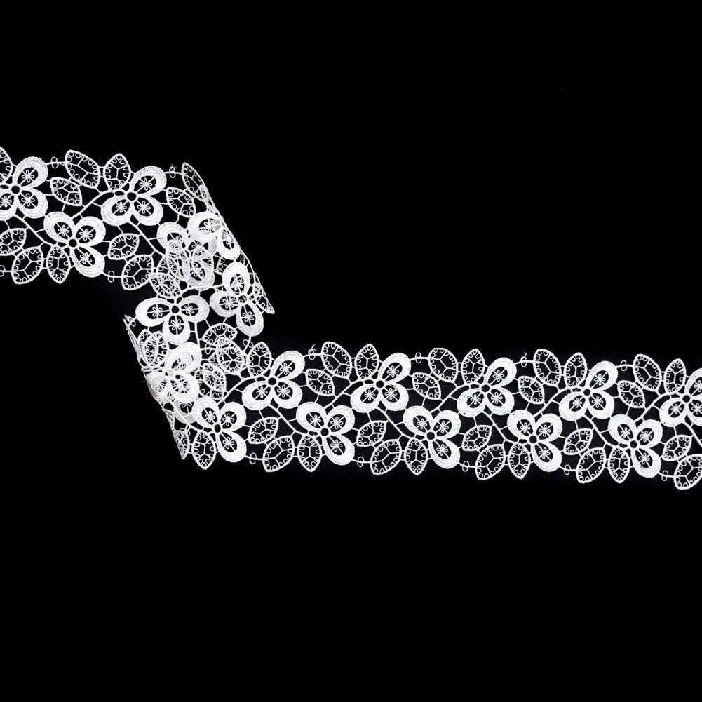 Fancy Ivory Floral Venise Lace Trim - 2.5