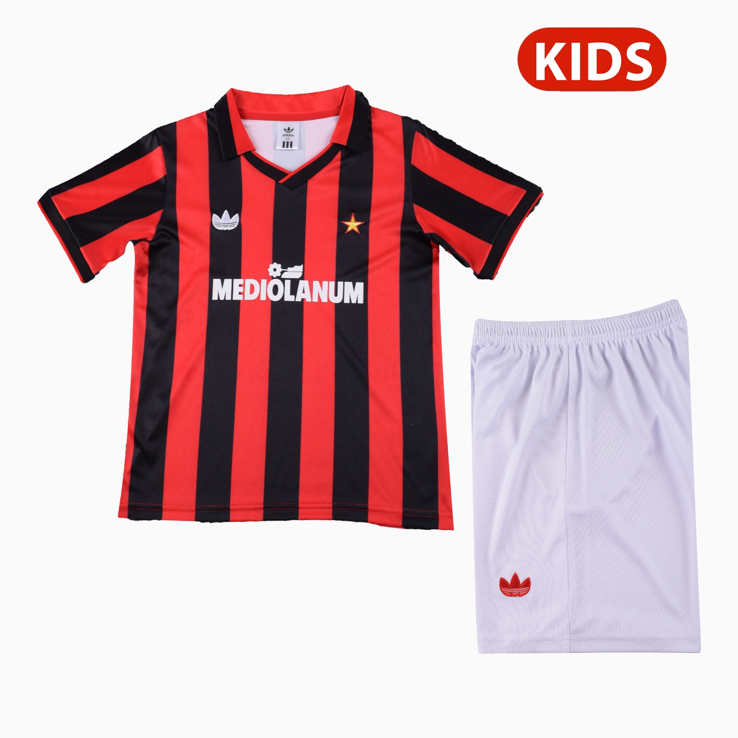 Retro AC Milan 1990-91 Home Kids Kit - UnitedFutballJersey