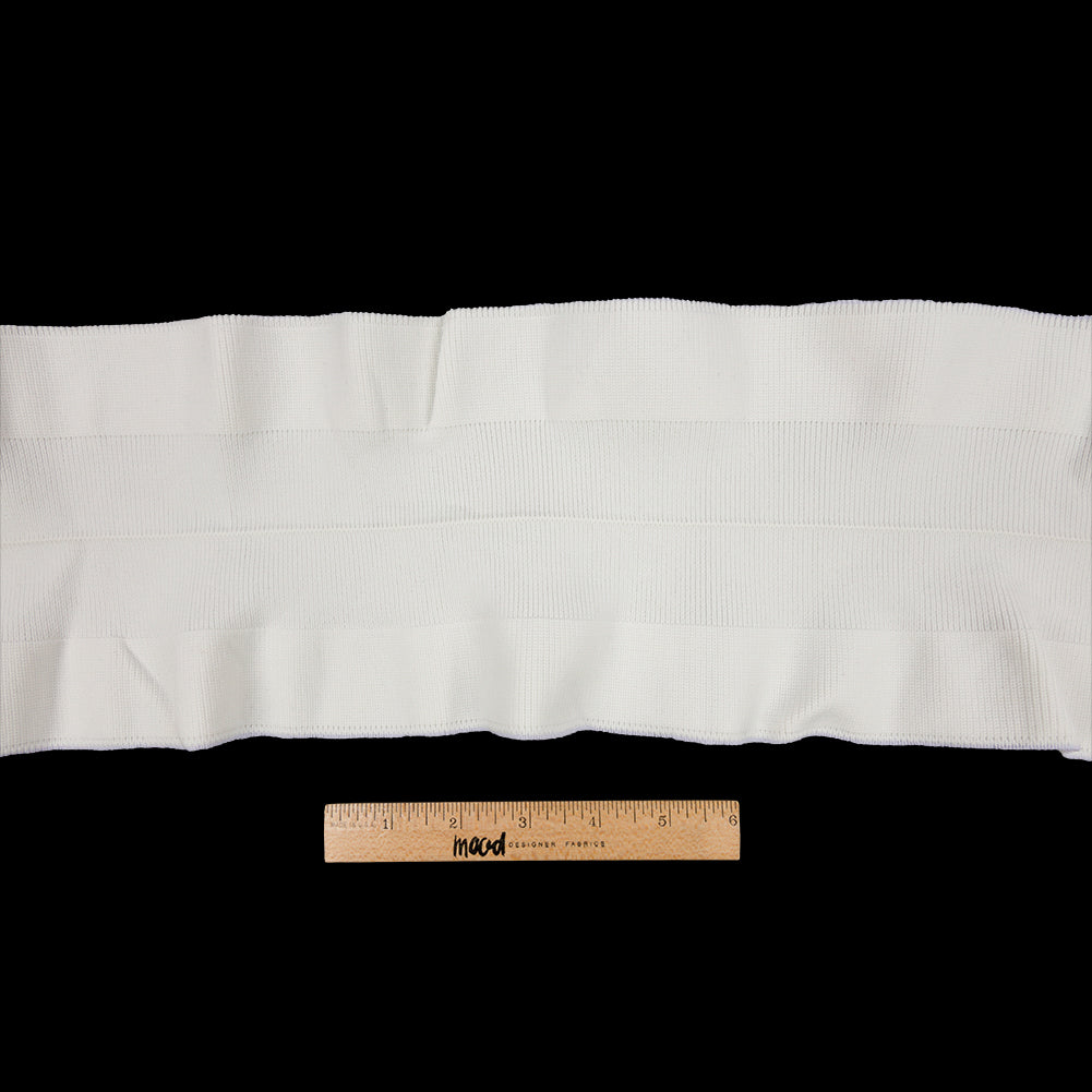 White Ruffled Foldover Rib Knit Trim - 39