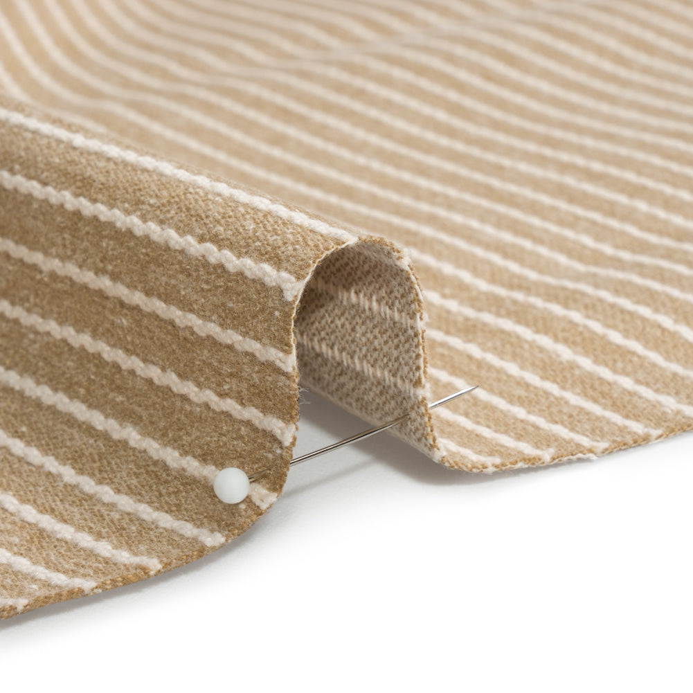 Cotton and Polyester Woven - Flax Tactile Chalk Stripes - British Imported - Joann Fabrics