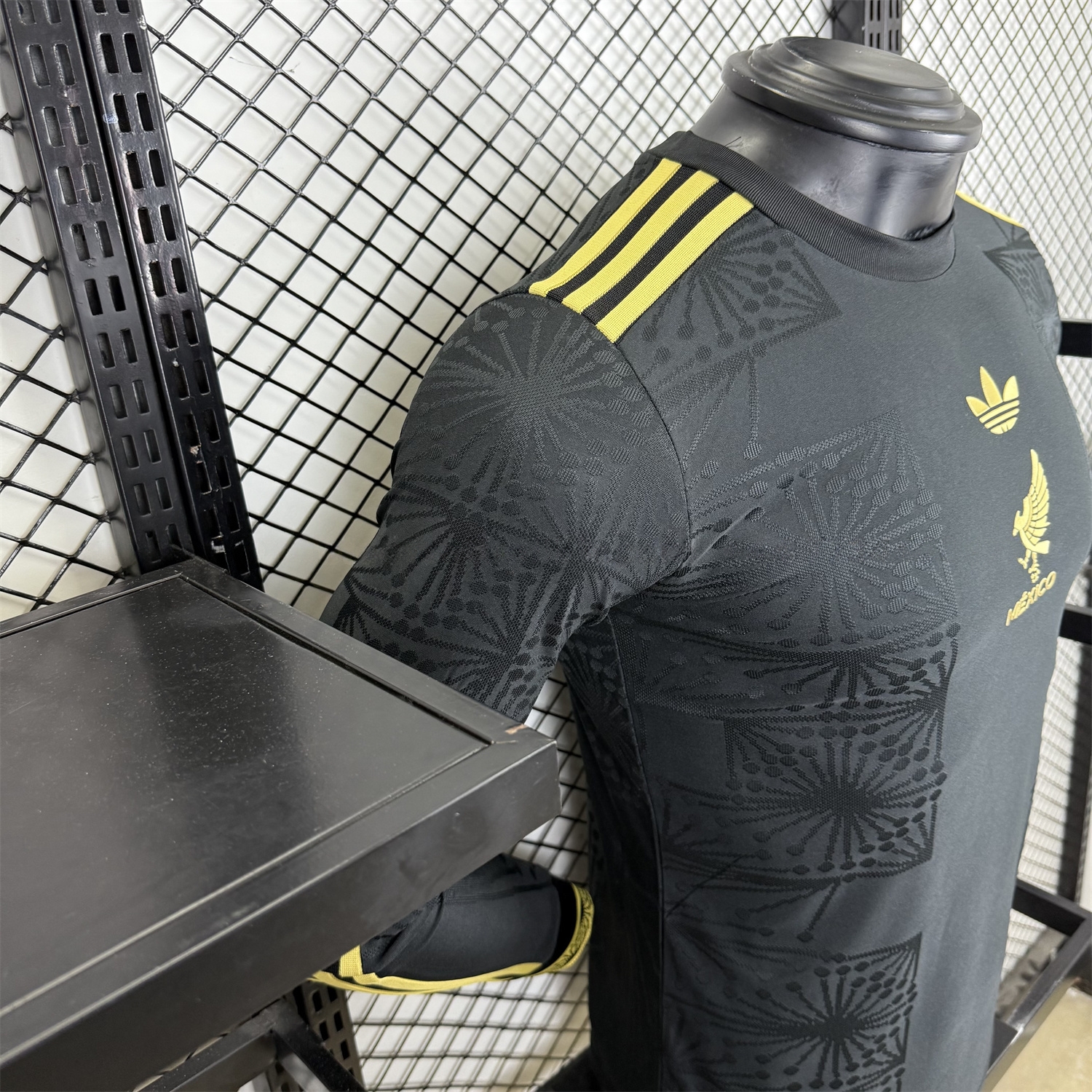 Mexico 2025 Gold Cup Black Long Sleeves Jersey - Player Version - UnitedFutballJersey