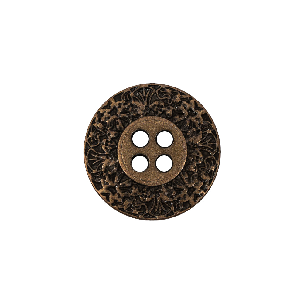 Italian Bronze Floral Metal Button - 30L/19mm - Joann Fabrics