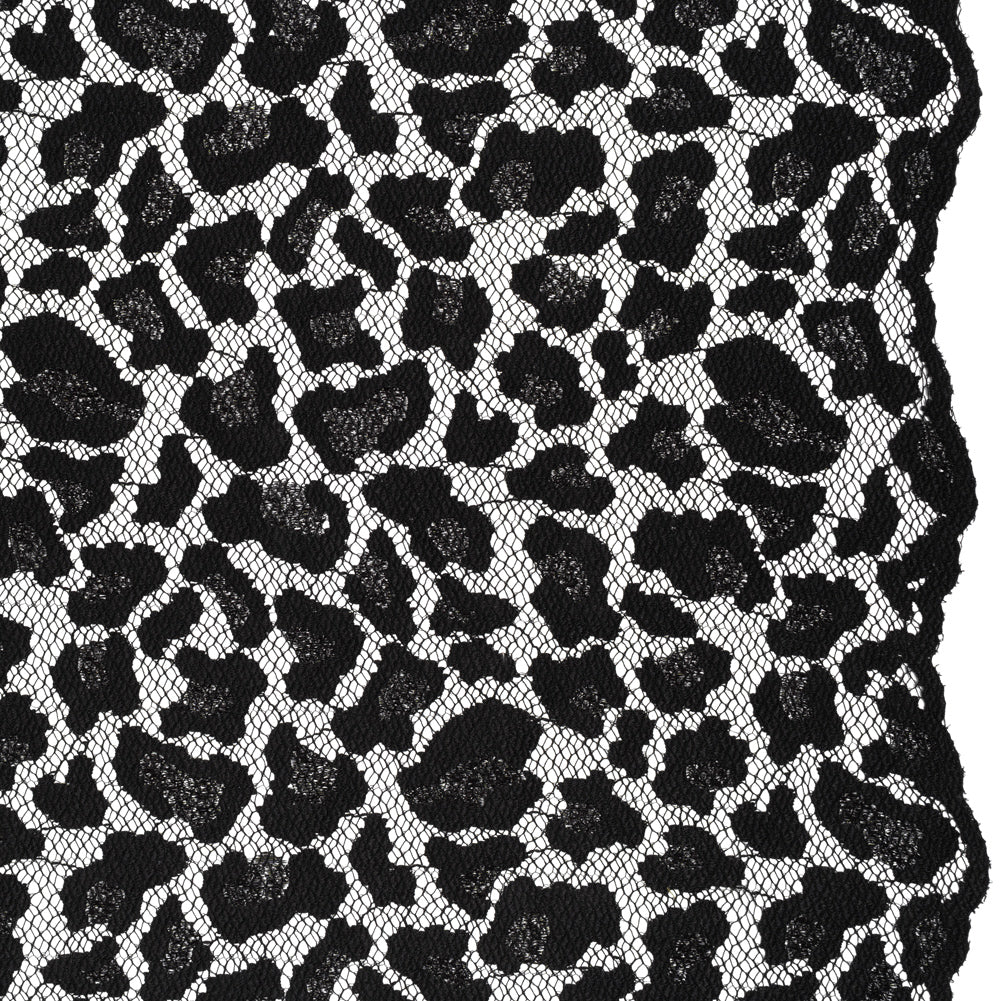 Metallic Raschel Lace with Finished Edges - Black Leopard Spots - Joann Fabrics