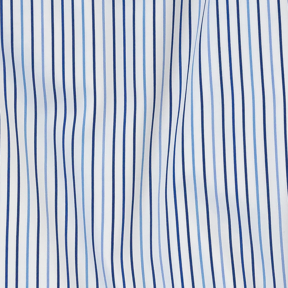 Premium Gradient Blue Pencil Stripes Twill Cotton Shirting - Joann Fabrics