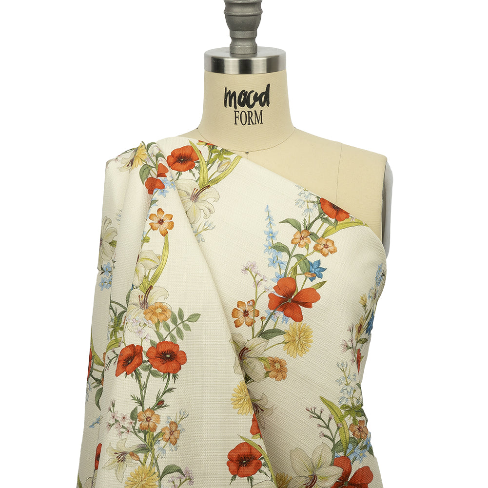 Mood Exclusive White Wildflower Fields Stretch Cotton Woven - Joann Fabrics