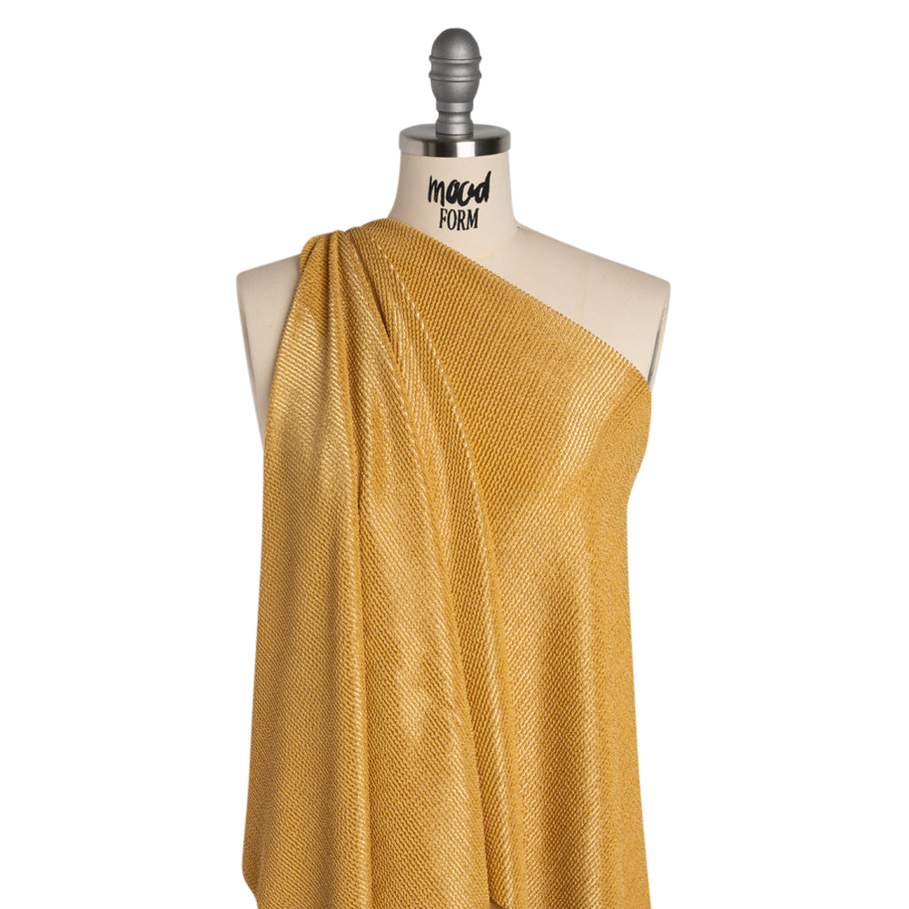 Stretch Nylon Textured Jacquard Knit - Gold Ribs - Designer Deadstock - Joann Fabrics