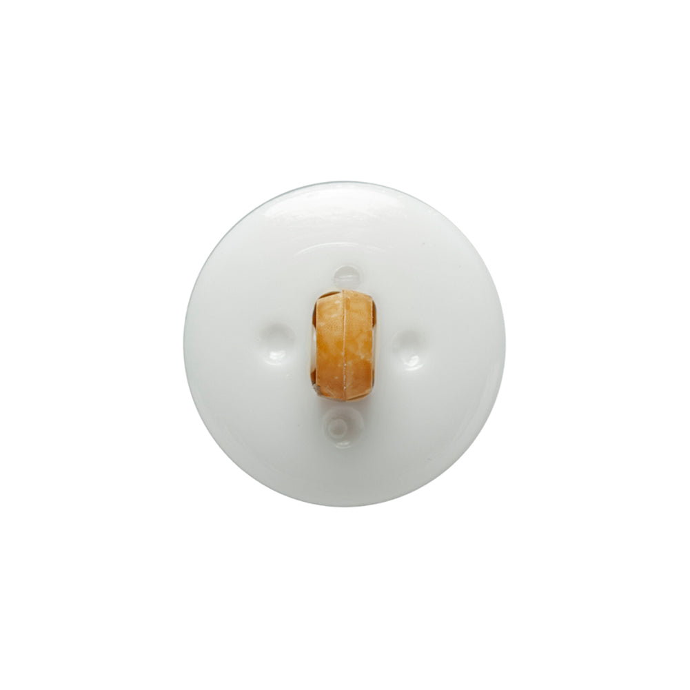 Toffee Basketweave set in a White Circular 2-Piece Shank Back Button - 30L/19mm - Joann Fabrics