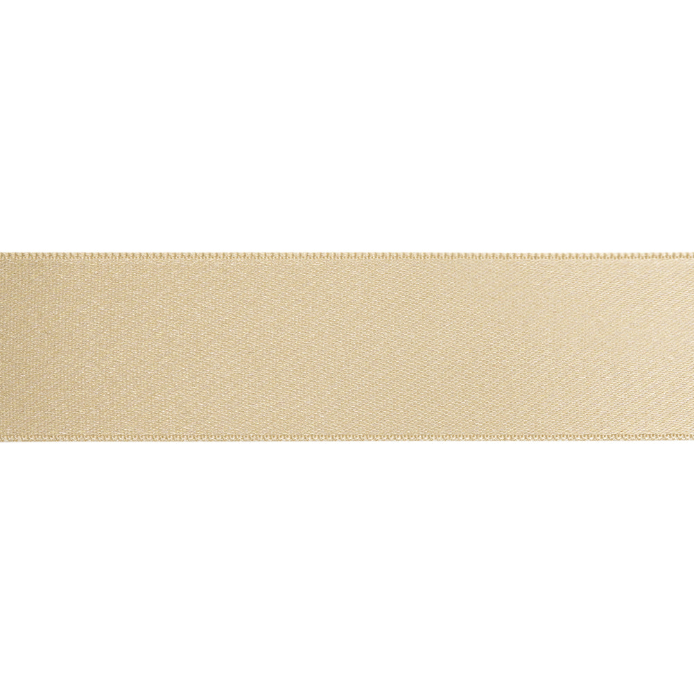Pale Gold Double Face French Satin Ribbon - 1