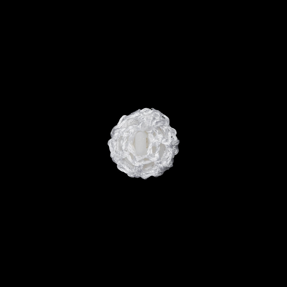 Optic White Crochet Fabric Covered Shank Back Button - 16L/10mm - Joann Fabrics