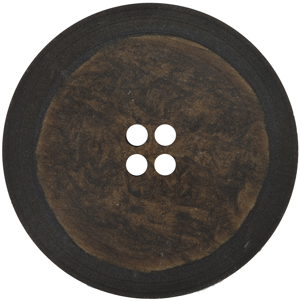 Italian Black and Brown 4-Hole Plastic Button - 90L/57mm - Joann Fabrics