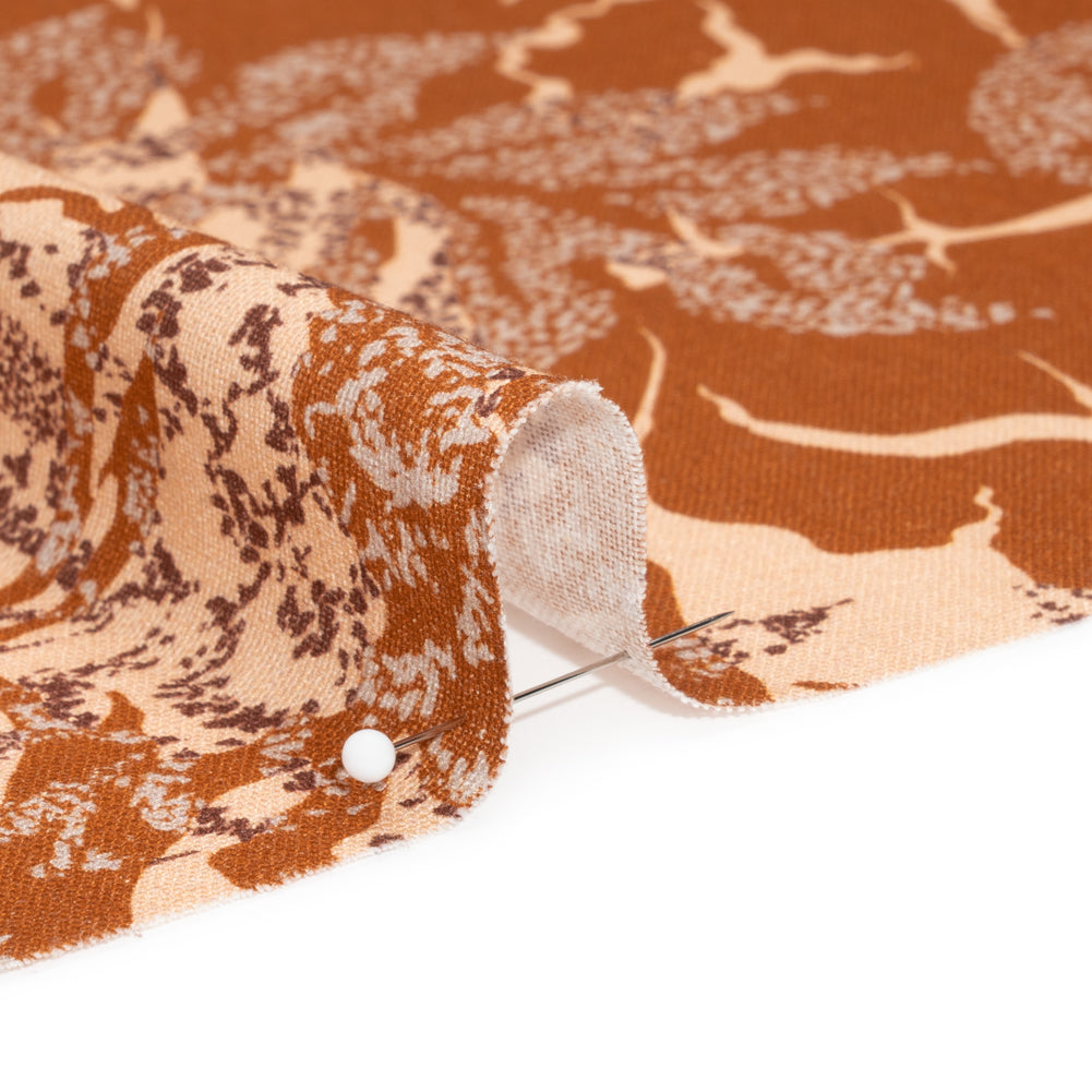 Linen and Rayon Woven Print - Brown and Beige Floral - Mood Exclusive Fossilized Memories - Joann Fabrics