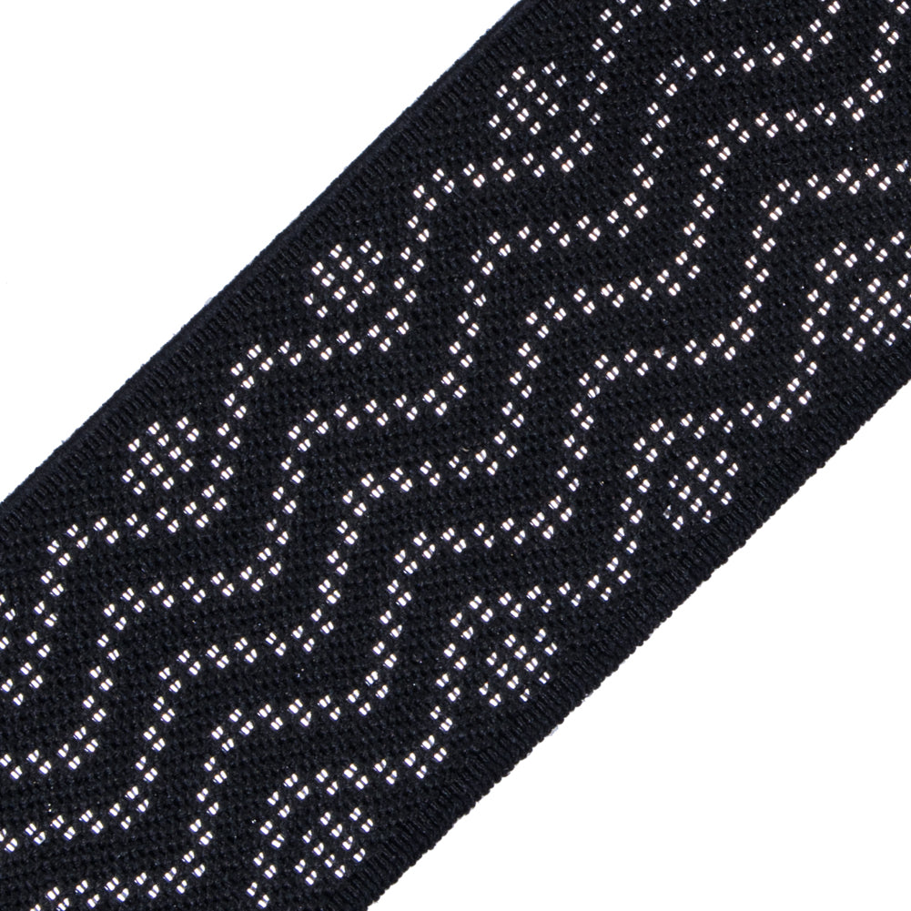 Italian Black and Metallic Silver Elastic Trim - Joann Fabrics