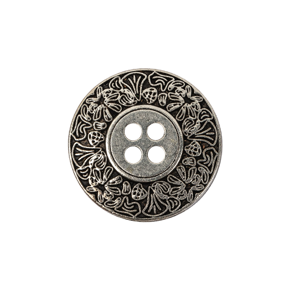 Italian Silver Floral Metal Button - 36L/23mm - Joann Fabrics