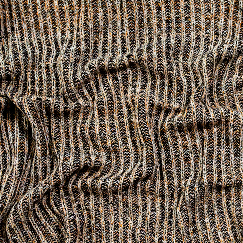 Italian Black, Orange and Gray Chunky Wool Knit - Joann Fabrics