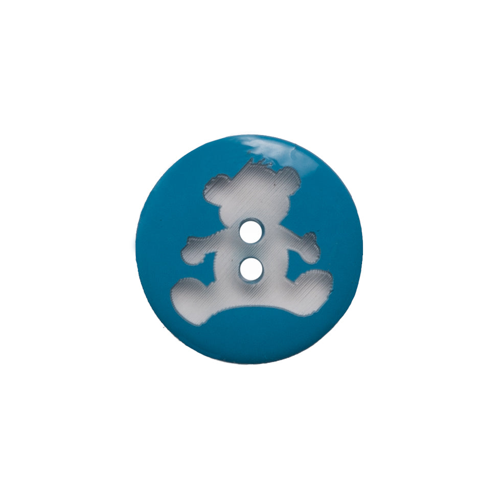 Italian Blue Teddy Bear Plastic Button - 24L/15mm - Joann Fabrics