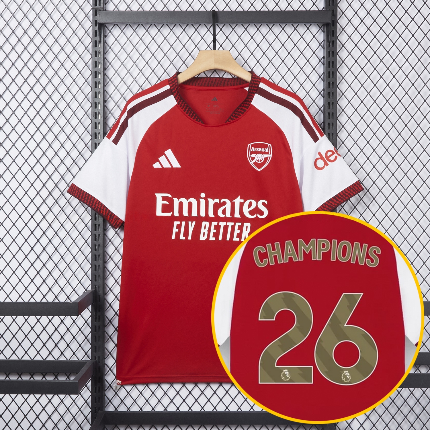 【Champion 26 Font】Arsenal 26-27 Home Jersey - Fans Version - UnitedFutballJersey