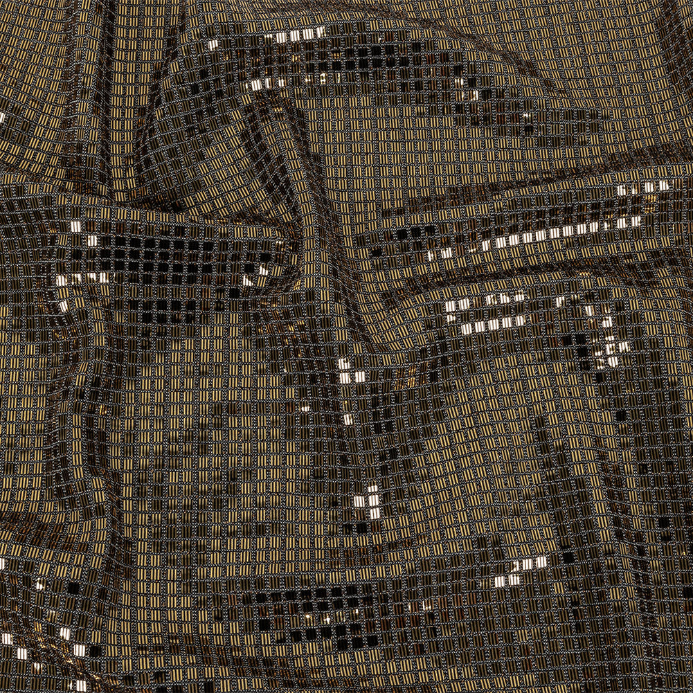 Stretch Knit with Square Metallic Sequins - Glitterati and Gray - Loud Lights Collection - Joann Fabrics