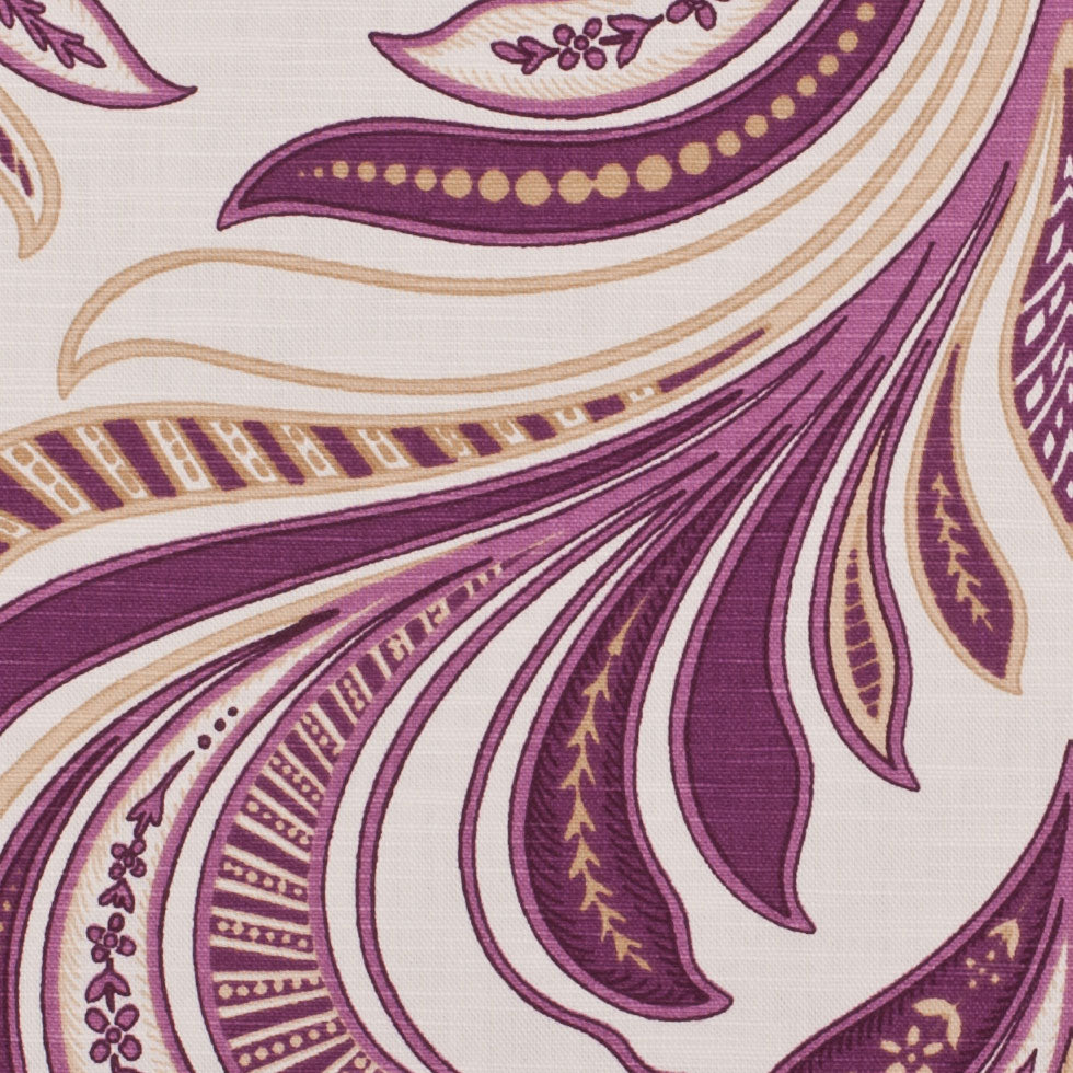 Off-White/Berry/Beige Paisley Canvas - Joann Fabrics
