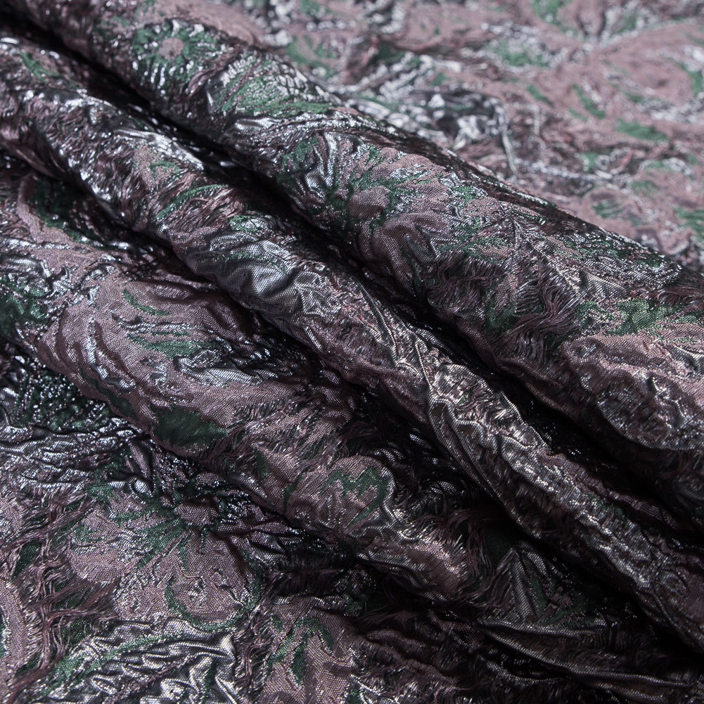 Green and Orchid Luxury Abstract Metallic Brocade - Joann Fabrics