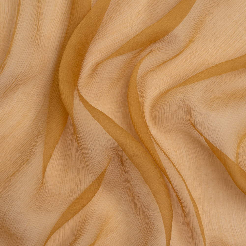 Famous Australian Designer Gold Crinkled Silk Chiffon - Joann Fabrics