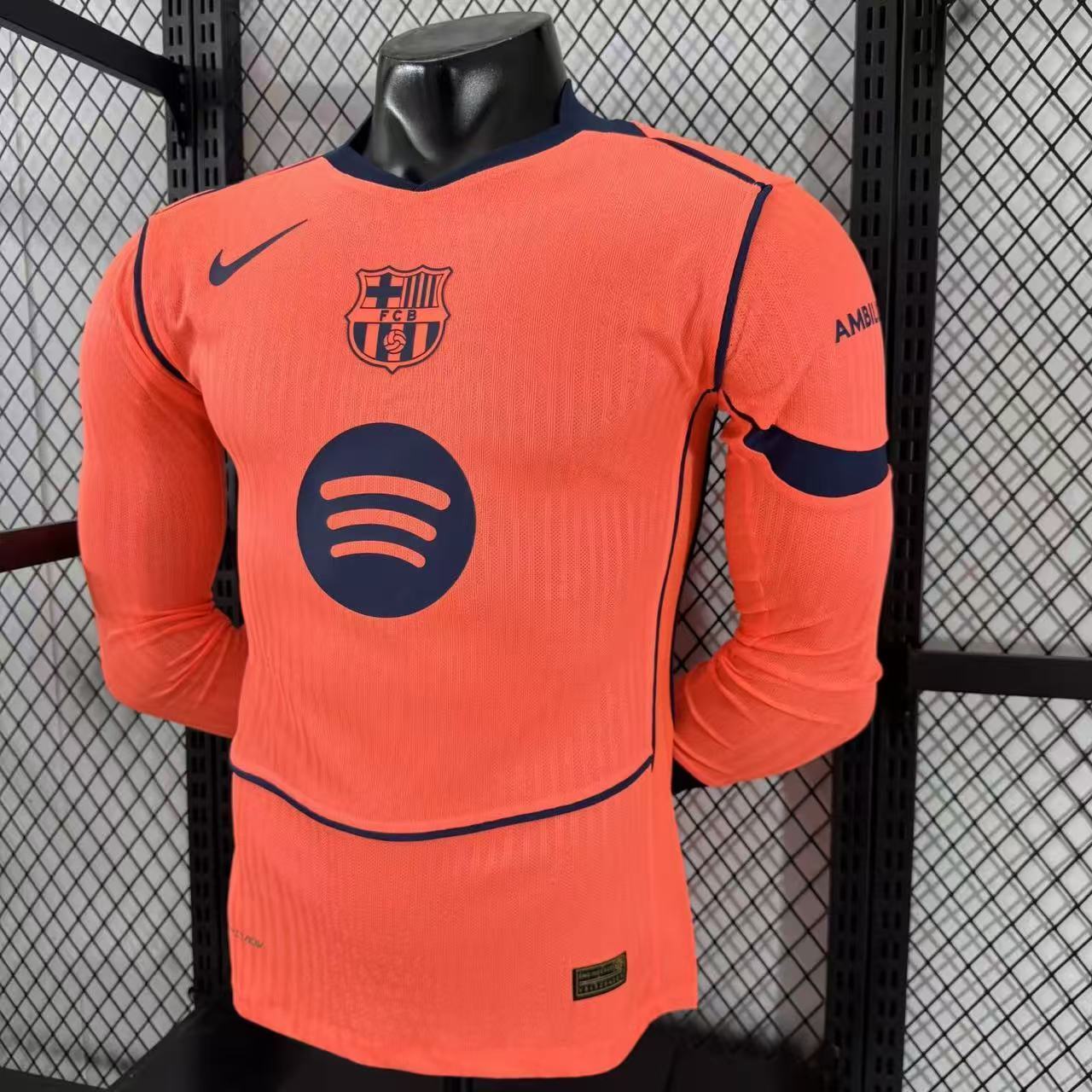 2025/2026 Long Sleeve Player Version Barcelona Third Away Football Jersey 1:1 Thai quality
