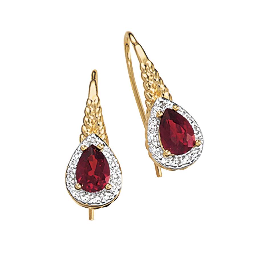 Garnet and Diamond Accent 18K Goldplated Earrings - Northstyle Catalog