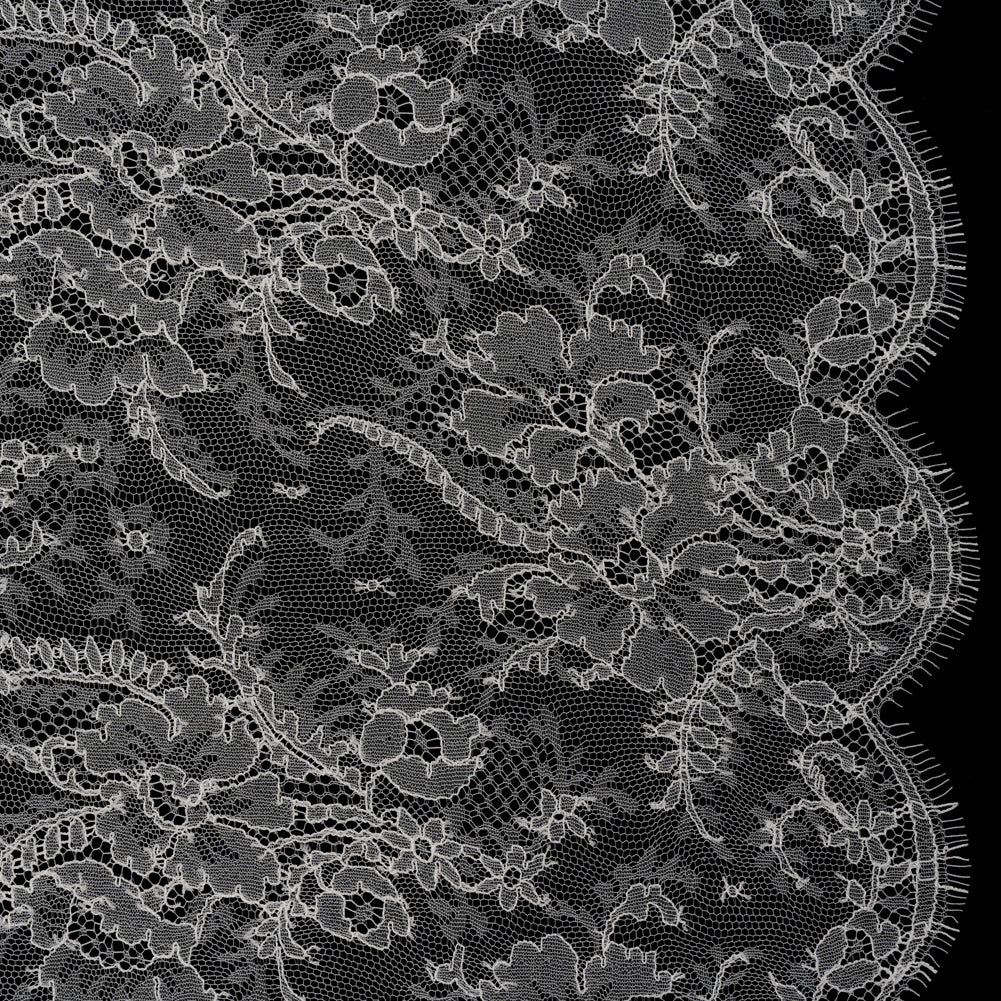 French Chantilly Lace with a Finished Scalloped Edge by Solstiss - Greige Dreamy Floral Bouquets - Joann Fabrics