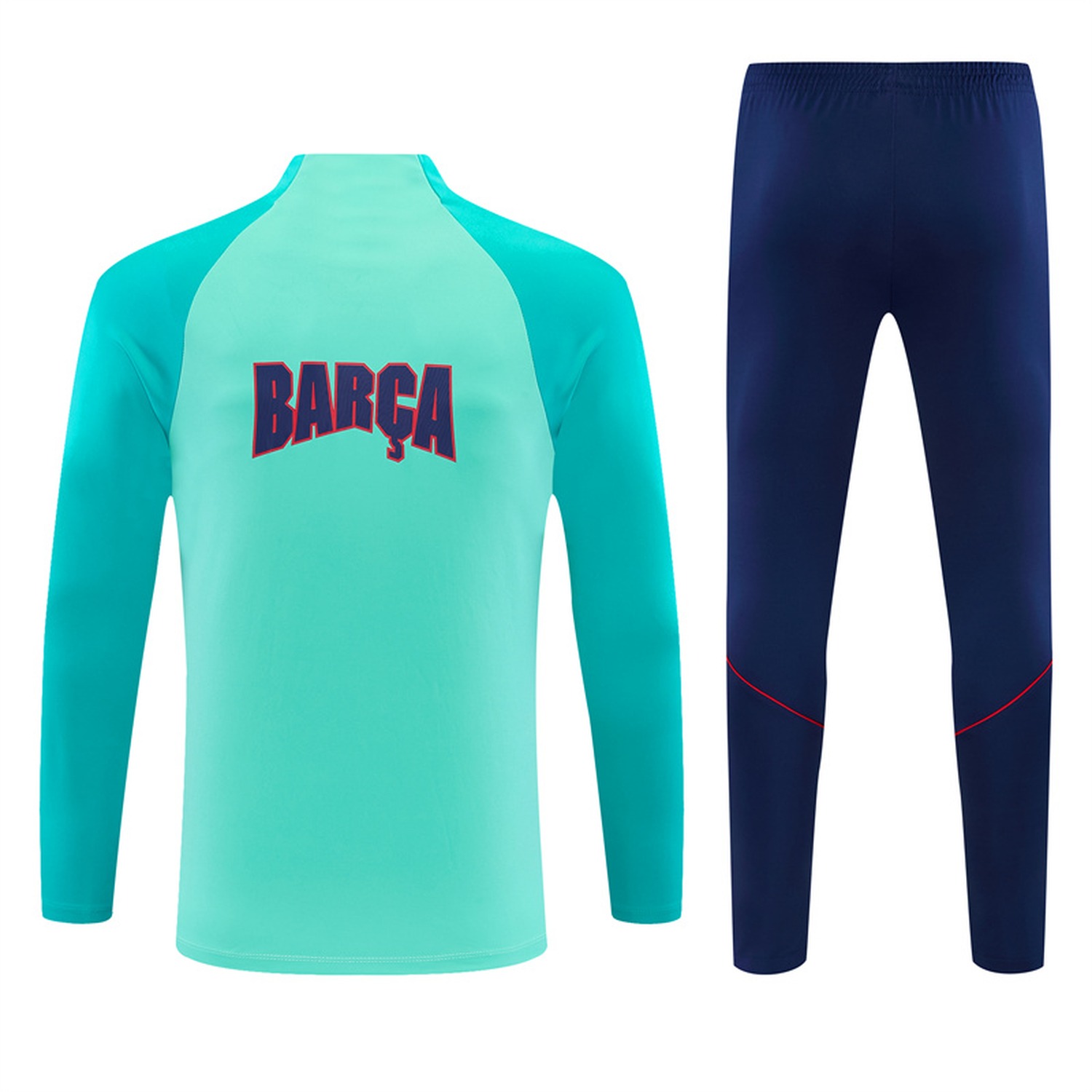 Barcelona 26-27 Kids Long Sleeve Training Set - Mint Green Top & Deep Blue Pants - UnitedFutballJersey