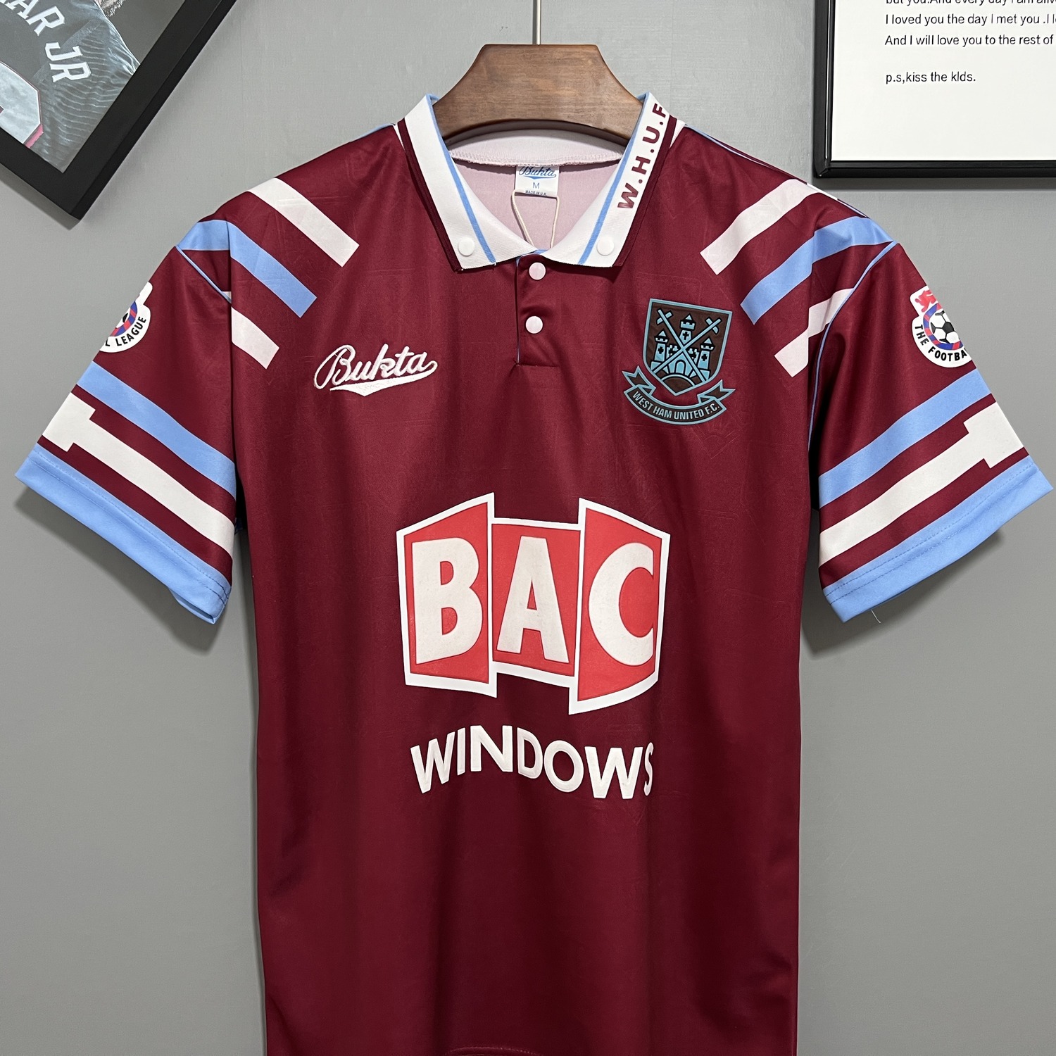 Retro West Ham United 1991-92 Home Jersey - UnitedFutballJersey