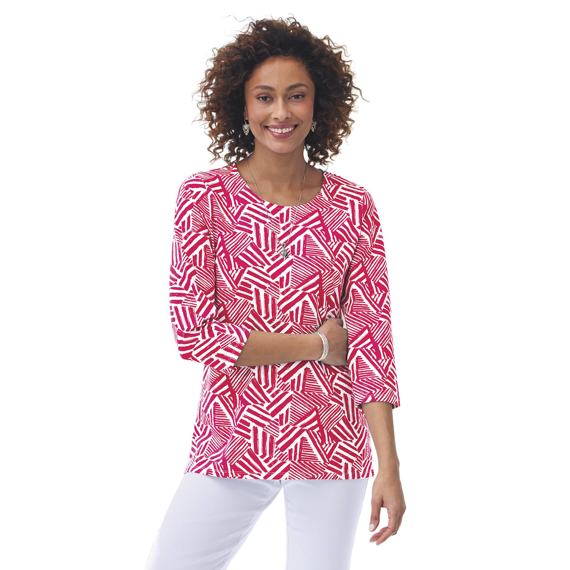 Abstract Geometric Print Top - Northstyle Catalog