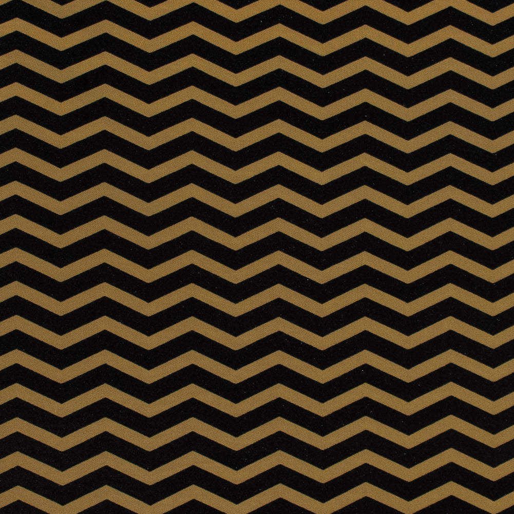 Zig Zag Burnout Velour - Mustard and Navy - Joann Fabrics