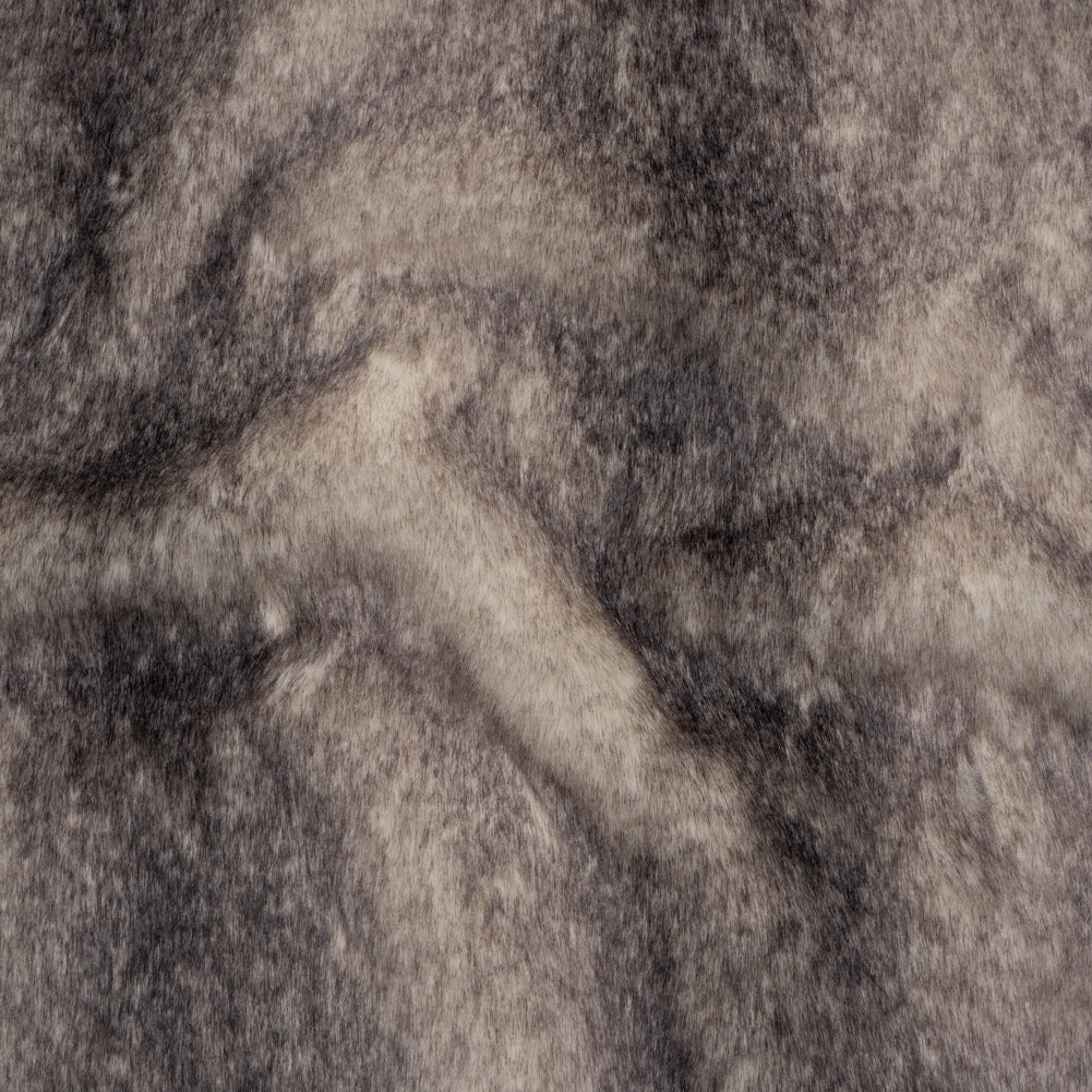 Plush Two-Tone Medium Pile Recycled Polyester Faux Fur - Ivory and Gray - Joann Fabrics