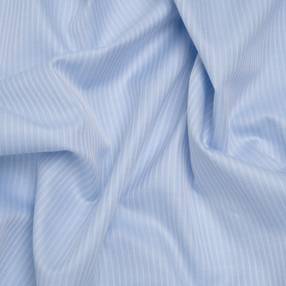Cotton Herringbone Twill - Blue and White Stripes - Deadstock - Joann Fabrics