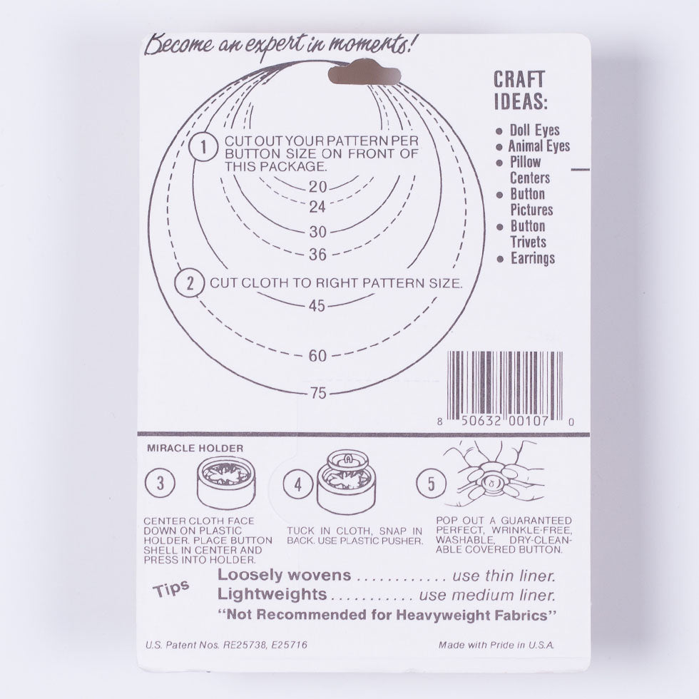 Maxant Button Cover Kit - Size 75 - 1.875