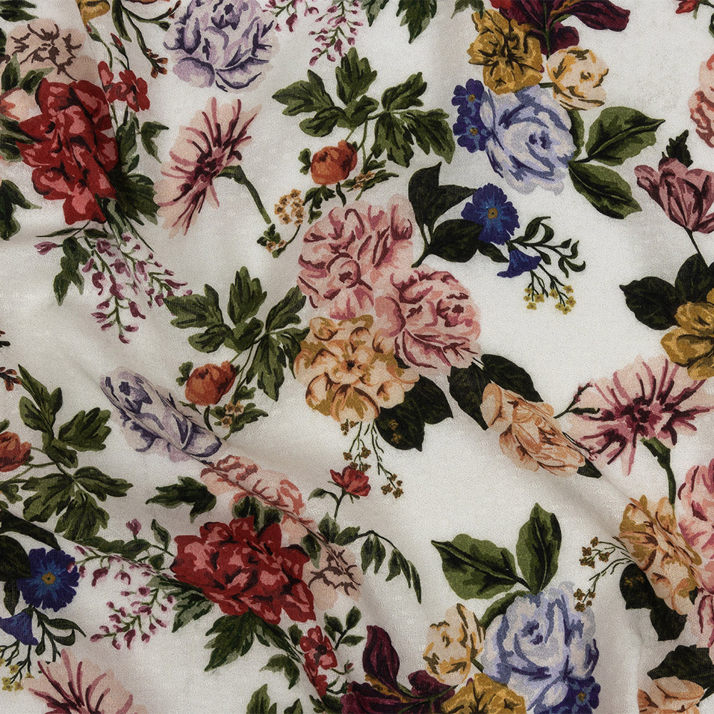 Mood Exclusive White Floriferous Fantasy Spotted Viscose Jacquard - Joann Fabrics