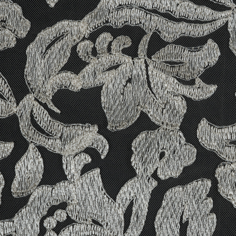 Ivory Floral Embroidered Mesh with Finished Edges - Joann Fabrics