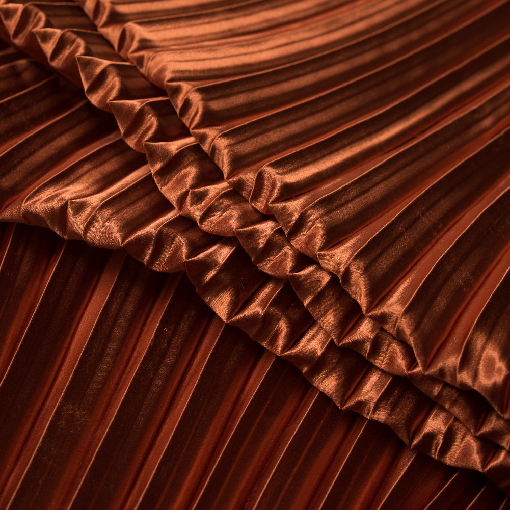 Pleated Stretch Satin - Burnt Orange - Andreas Collection - Joann Fabrics