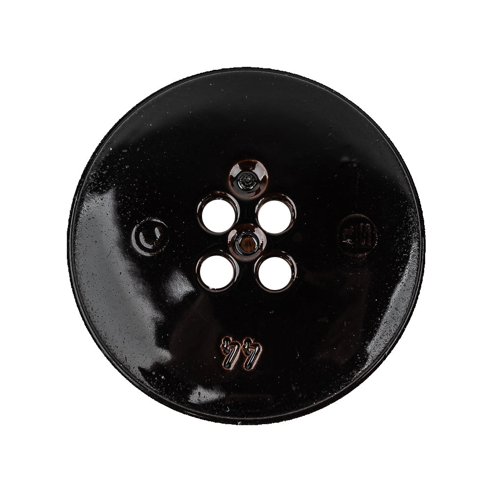 Italian Glossy Midnight Brown Abstract Molded 4-Hole Faux Leather Button - 44L/28mm - Joann Fabrics