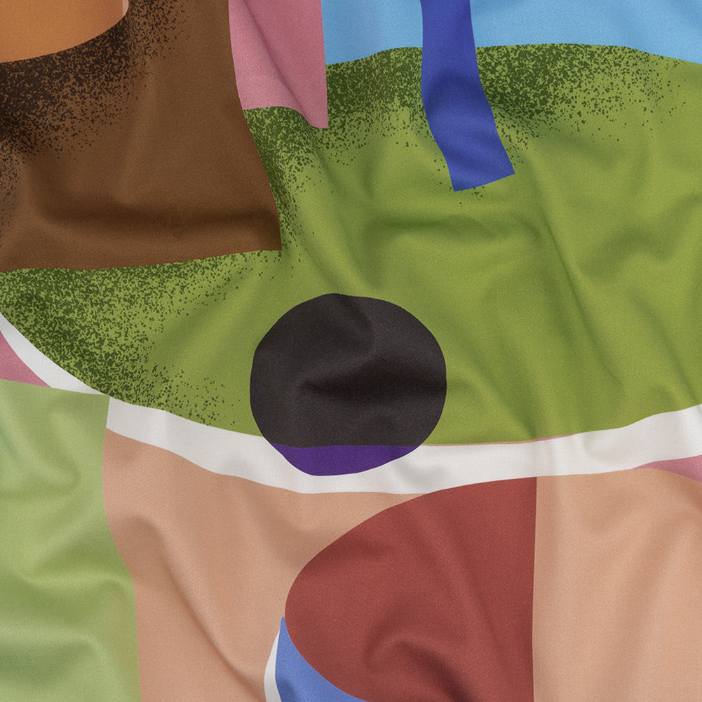 Stretch Cotton Sateen - Multicolor Abstract - Wide Open Spaces Print - Mood Exclusive Wisteria Collection - Joann Fabrics