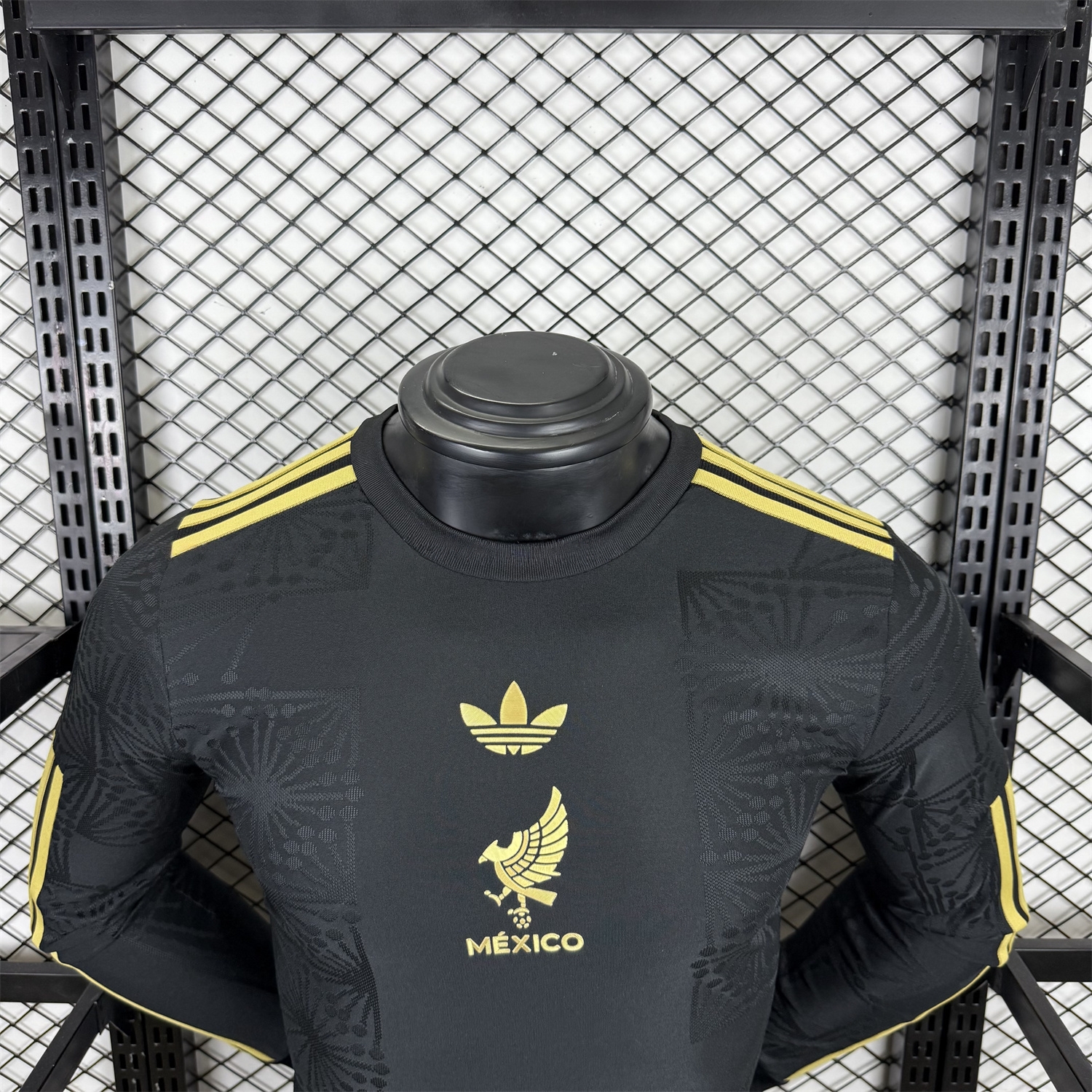 Mexico 2025 Gold Cup Black Long Sleeves Jersey - Player Version - UnitedFutballJersey