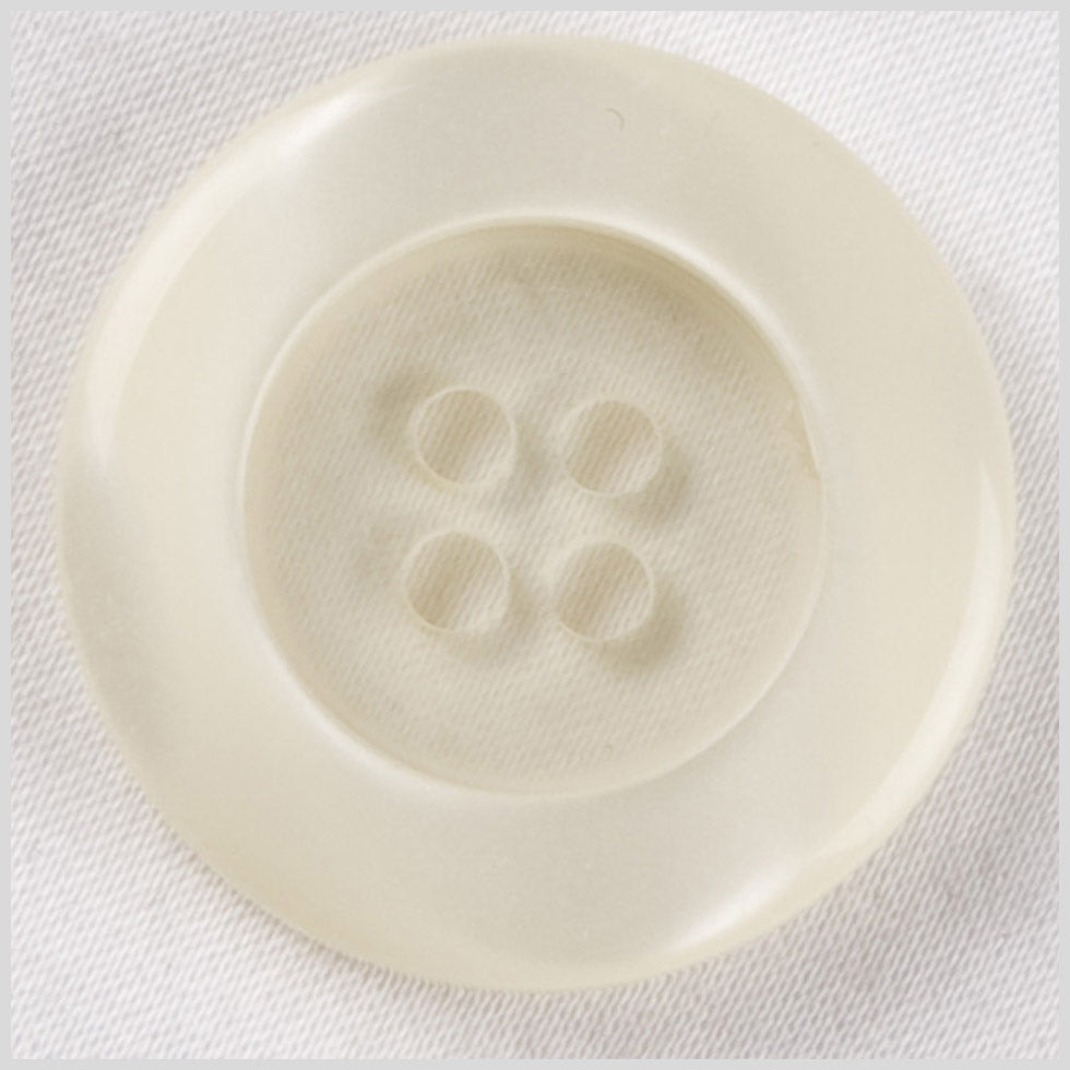 Plastic 4-Hole Button - 40L/25.5mm - Subtle Shimmer Ivory Rolled Rim - Joann Fabrics