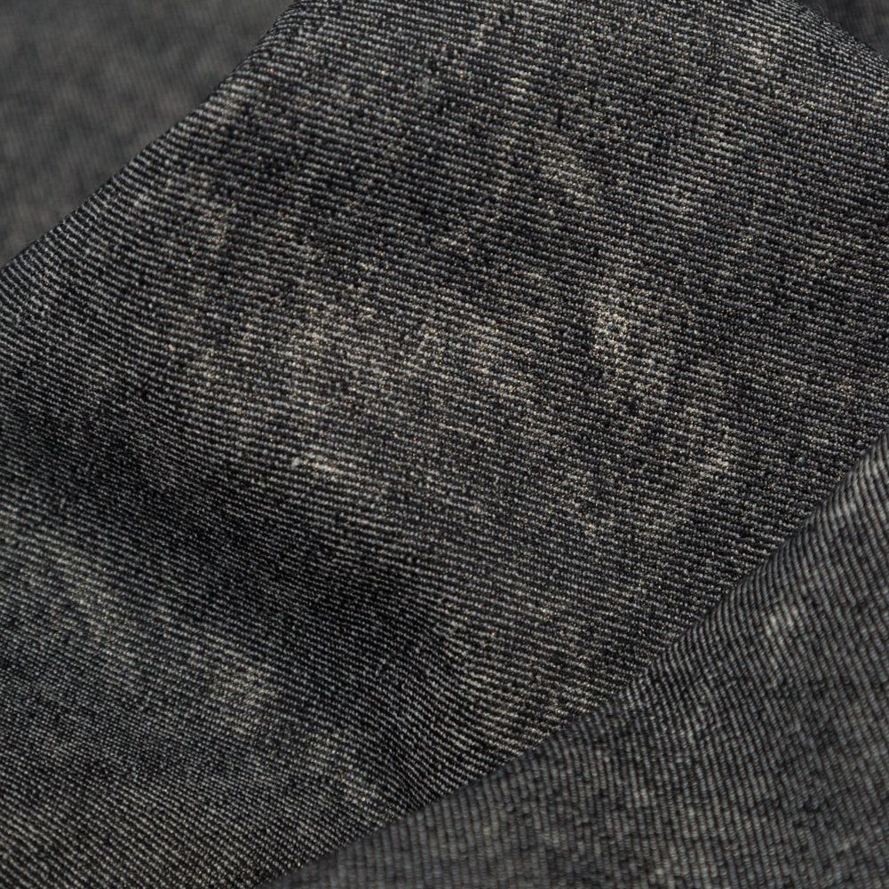 Donna Karan Italian Charcoal, Champagne and Metallic Gold Reversible Stretch Wool Twill - Joann Fabrics