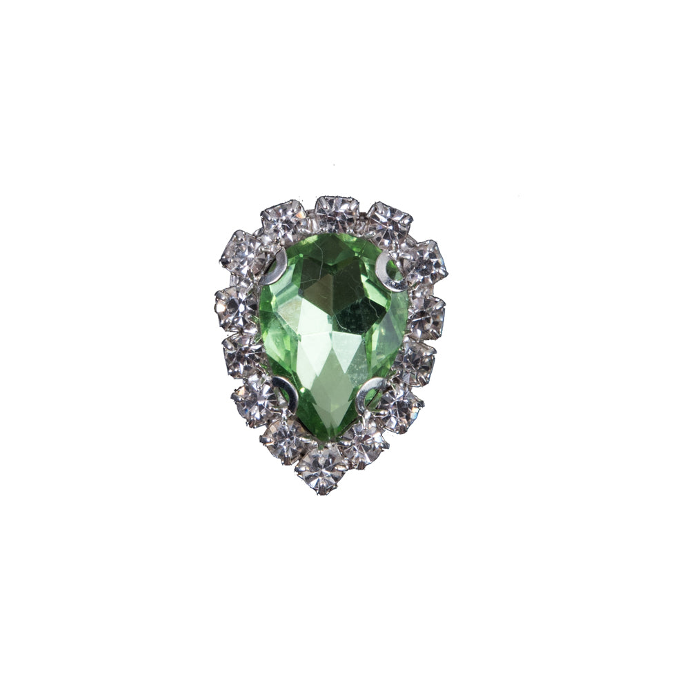 Italian Green Teardrop Rhinestone Button - 32L/20mm - Joann Fabrics