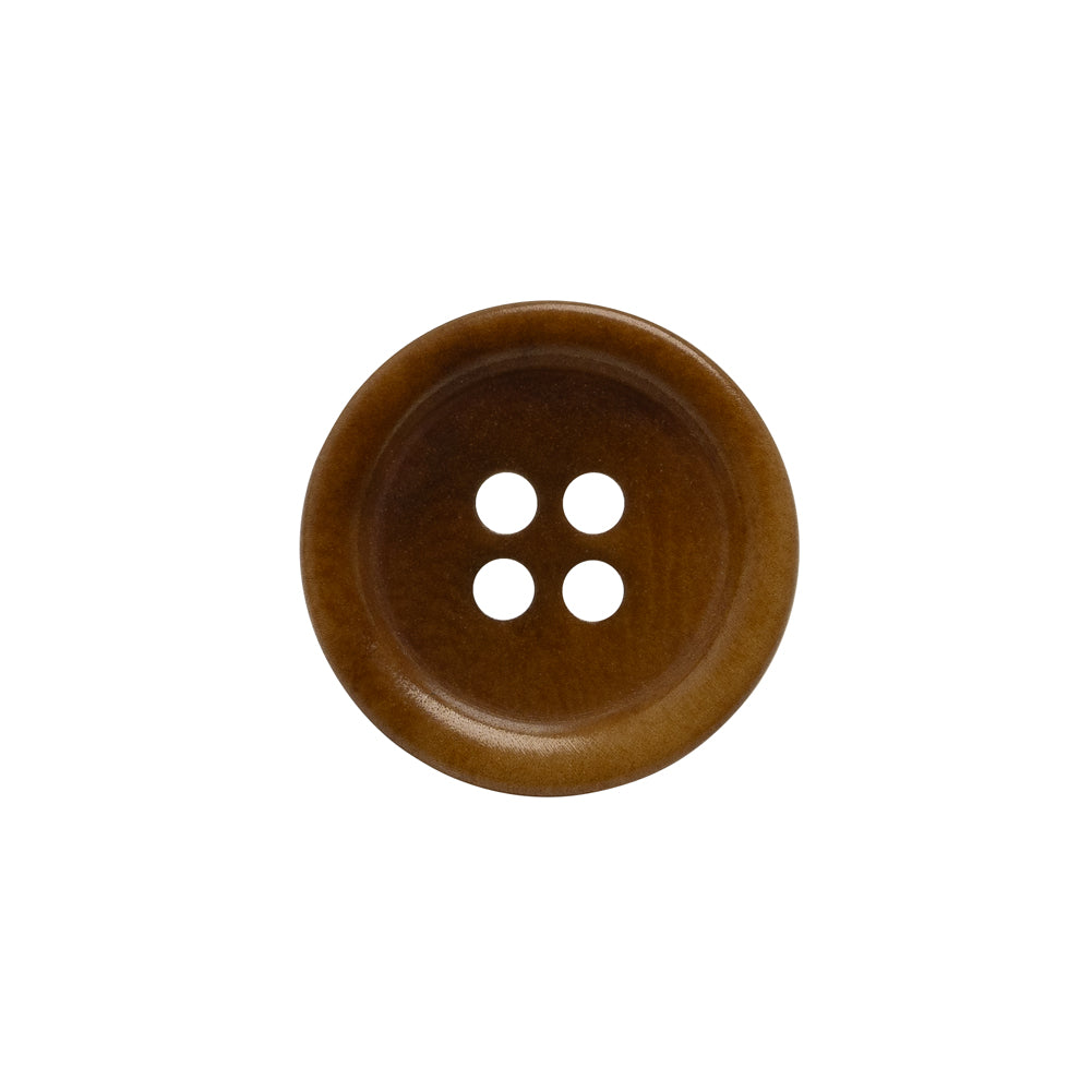 Horn 4-Hole Button - 30L/19mm - Russet Brown Rolled Rim - Joann Fabrics
