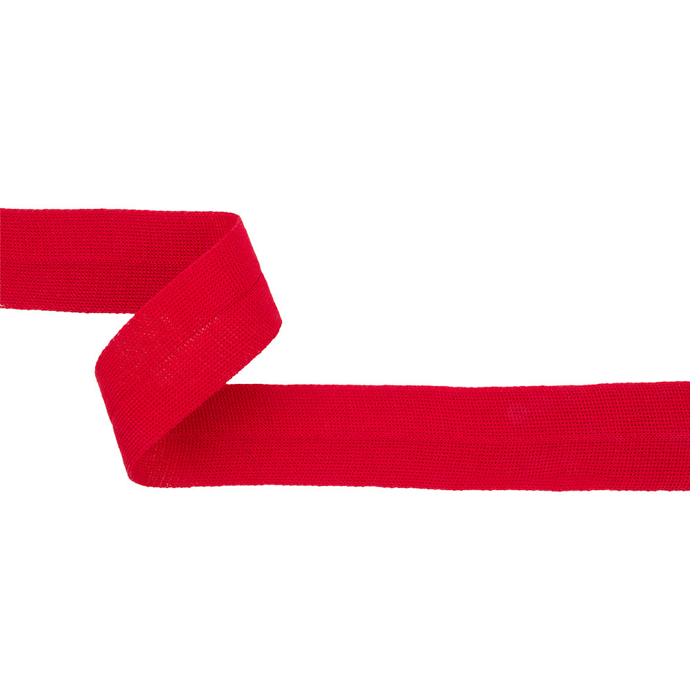 Red Cotton Knit Foldover Trim - 1.25