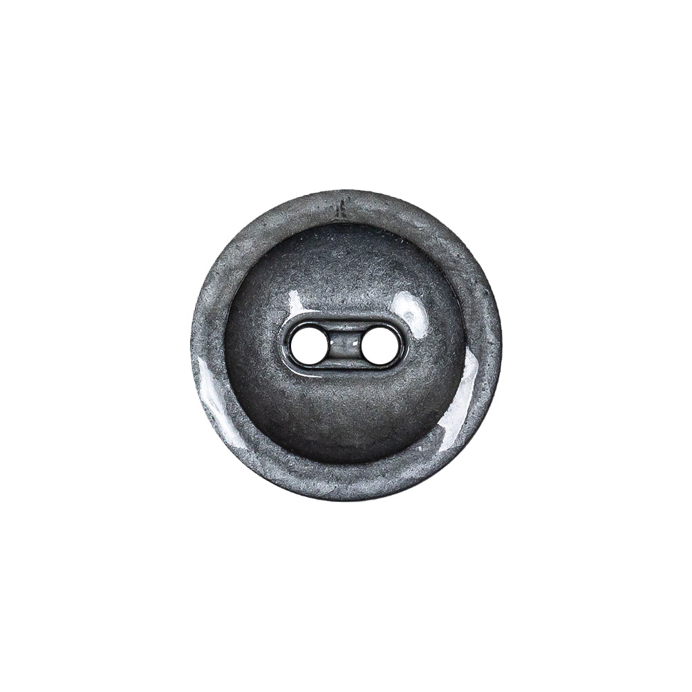 Cool Gray and Black Enamel-Look 2-Hole Plastic Dish Button - 30L/19mm - Joann Fabrics