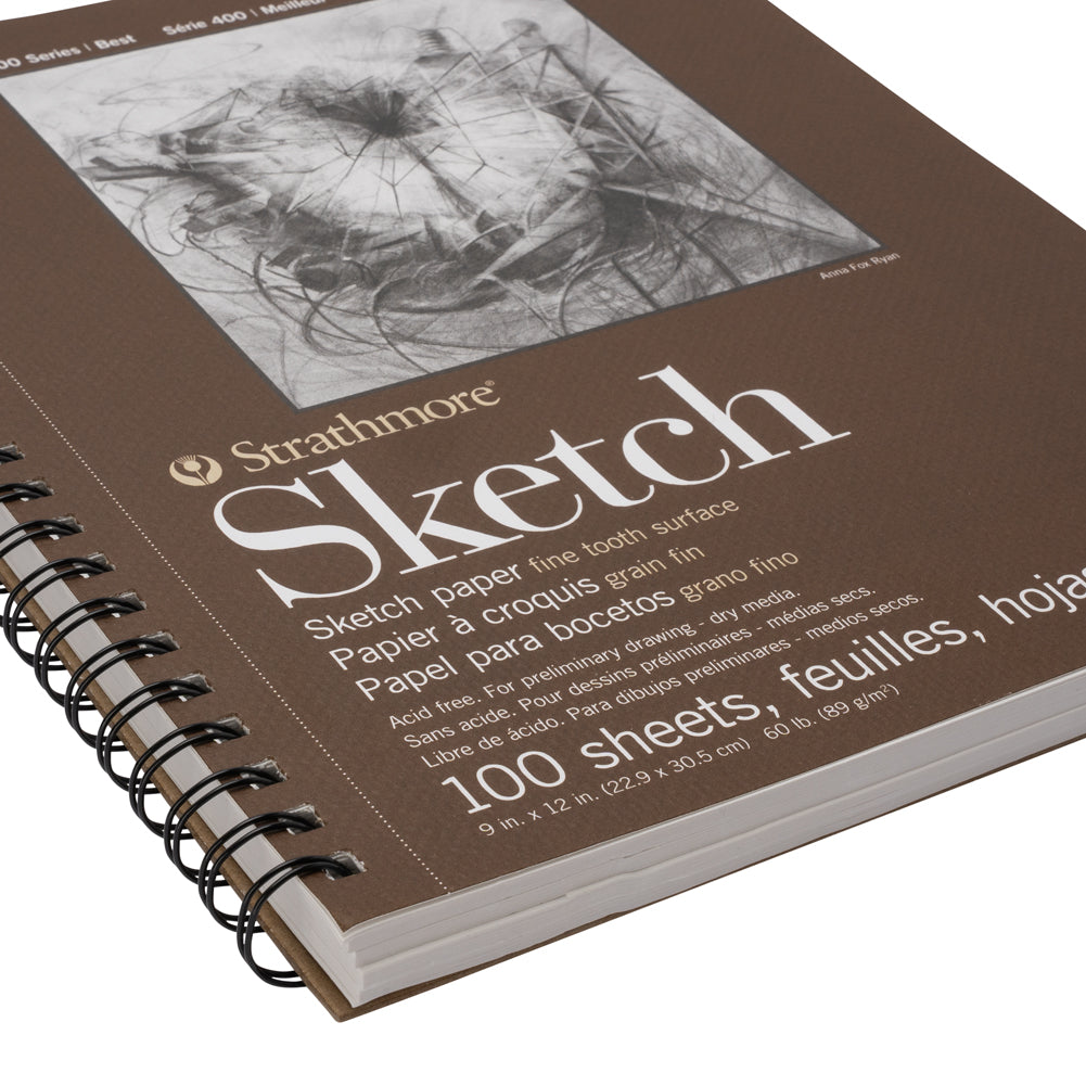 Strathmore 400 Series Spiral Sketchbook, Micro Perforated - 100 Sheets, 60lb - 9