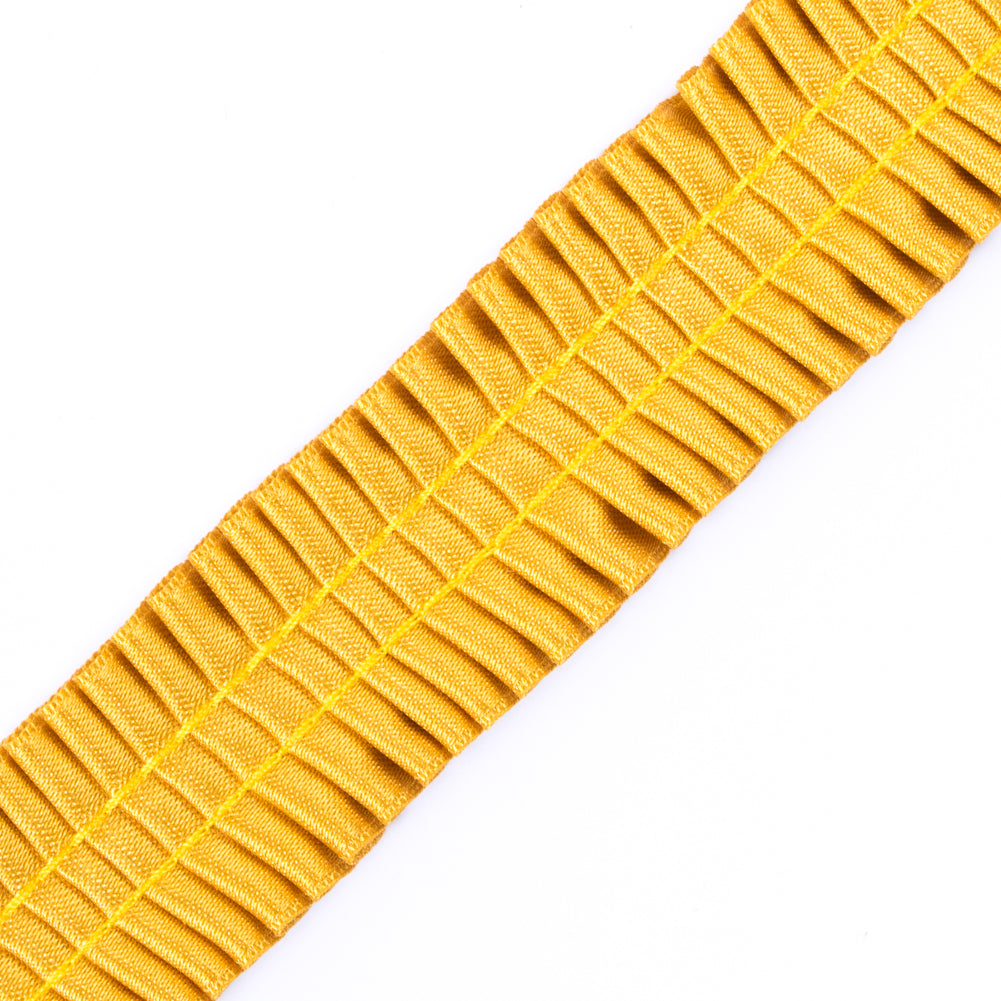 Italian Mustard Deep Knife Pleated Trimming - 1